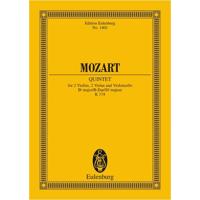 Mozart, Wolfgang Amadeus - String Quintet Bb major KV 174