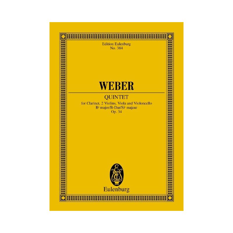 Weber, Carl Maria von - Quintet Bb major op. 34 JV 182, WeV P.11