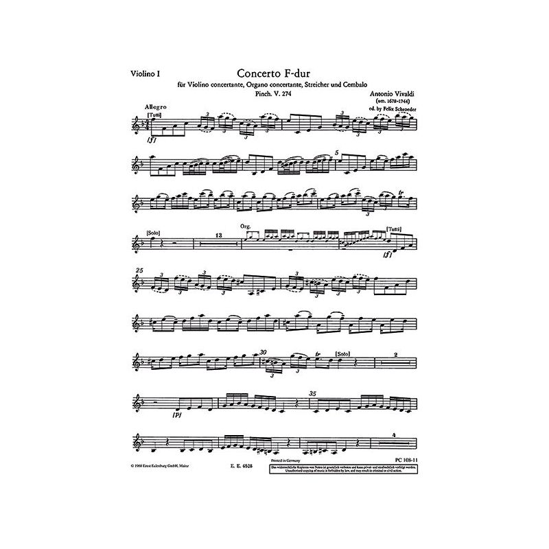 Vivaldi, Antonio - Concerto F Major op. 64/4 RV 542 / PV 274