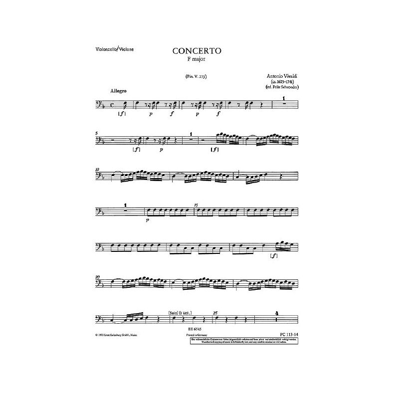 Vivaldi, Antonio - Concerto F Major op. 46/2 RV 569 / PV 273