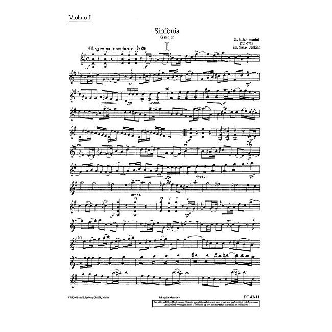 Sammartini, Giovanni Battista - Sinfonia G Major J-C 39