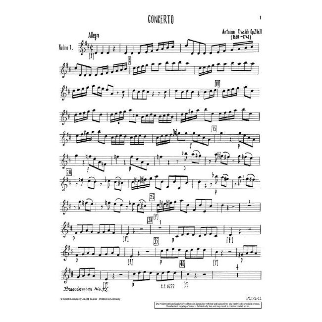Vivaldi, Antonio - Concerto D Major op. 7/11 RV 208 / PV 151