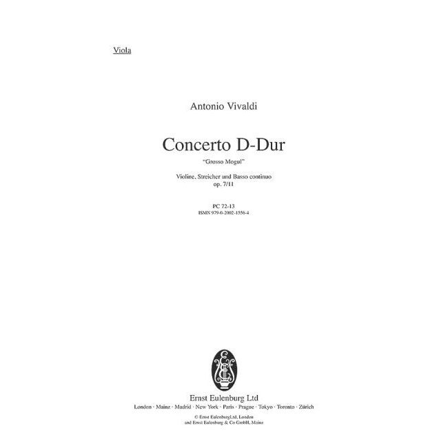 Vivaldi, Antonio - Concerto D Major op. 7/11 RV 208 / PV 151