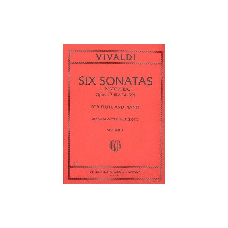 Vivaldi, Antonio - SIX SONATAS VOL.1 Cmaj/Gmaj Fl 