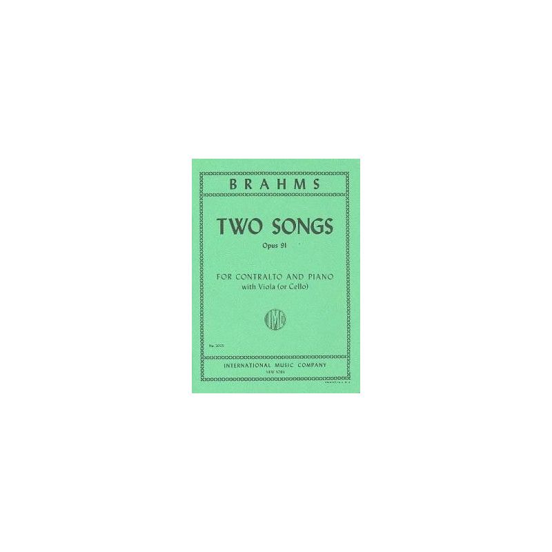 Brahms, Johannes - TWO SONGS CONTRALTO Vce Pft 