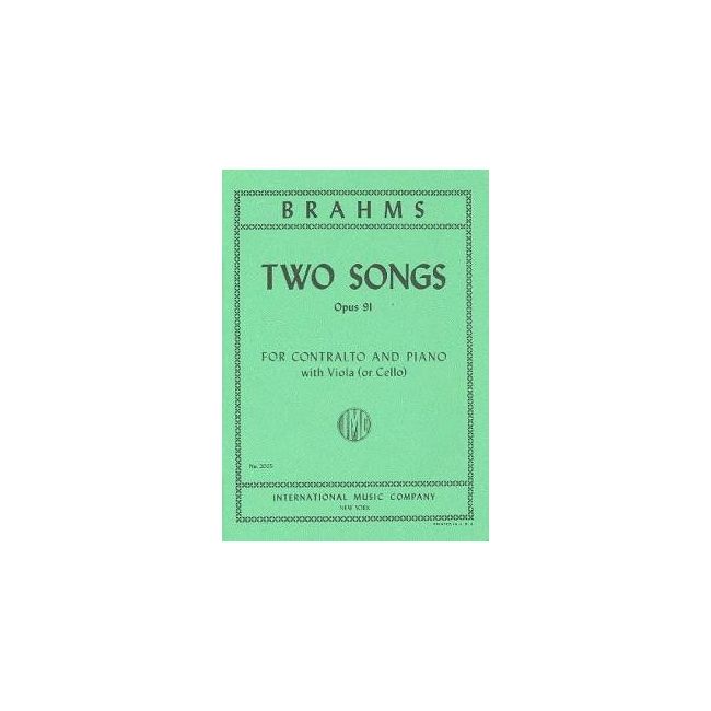 Brahms, Johannes - TWO SONGS CONTRALTO Vce Pft