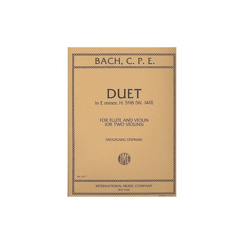 Bach, Carl Philipp Emanuel - Duet E Minor (G Major) H.598 (W.140) 