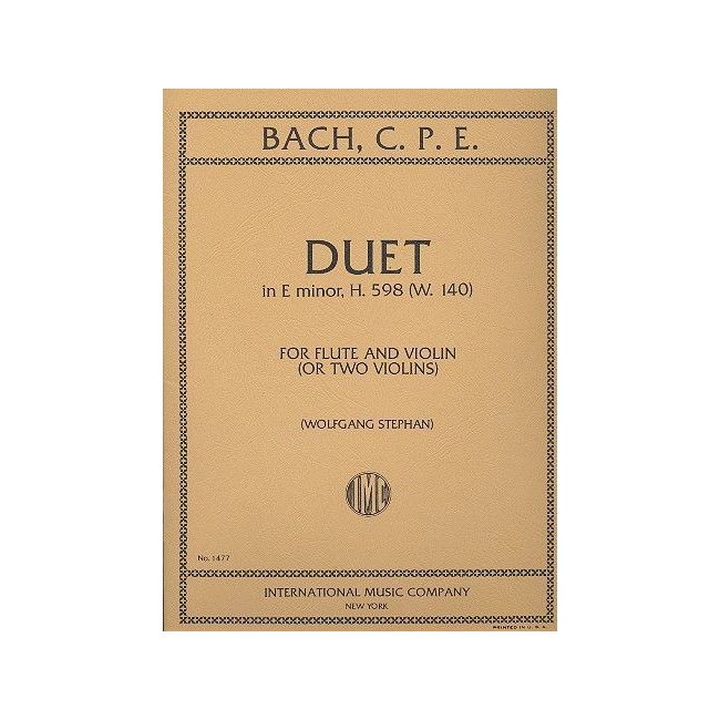Bach, Carl Philipp Emanuel - Duet E Minor (G Major) H.598 (W.140)