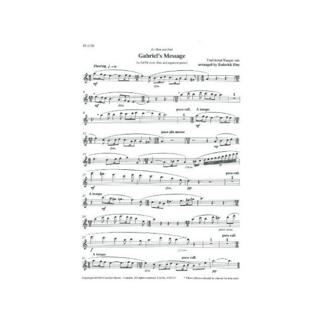 Three Carols (Flute part only)