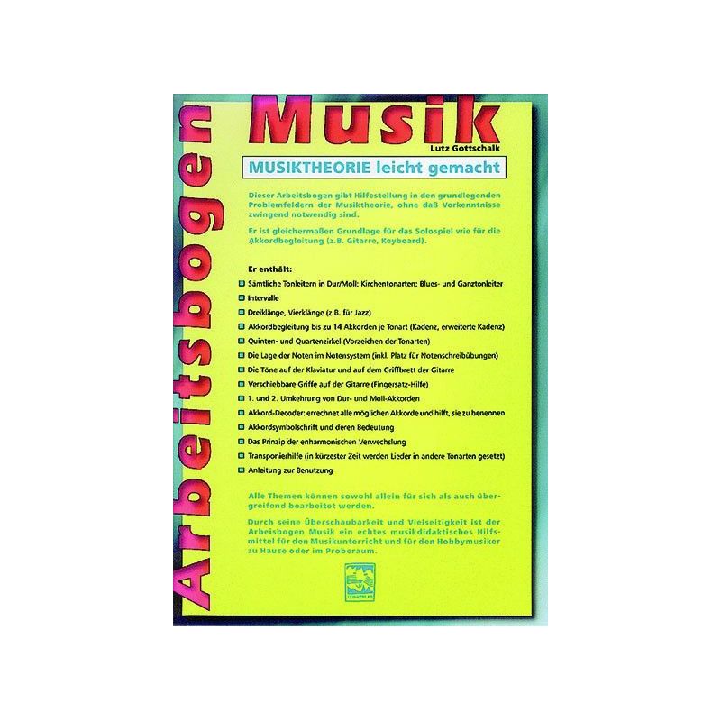 Gottschalk, Lutz - Arbeitsbogen Musik 