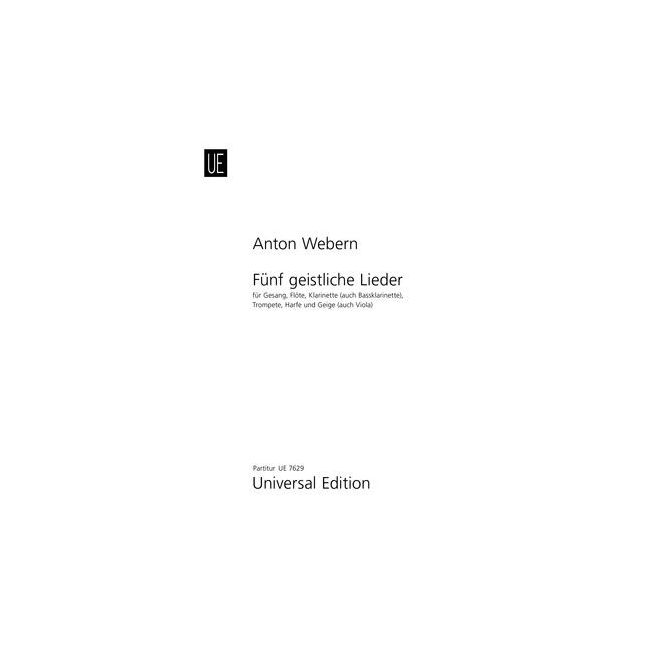 Webern, Anton - 5 Sacred Songs op. 15