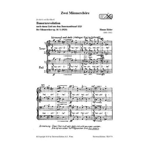 Eisler, Hanns - 2 Male...