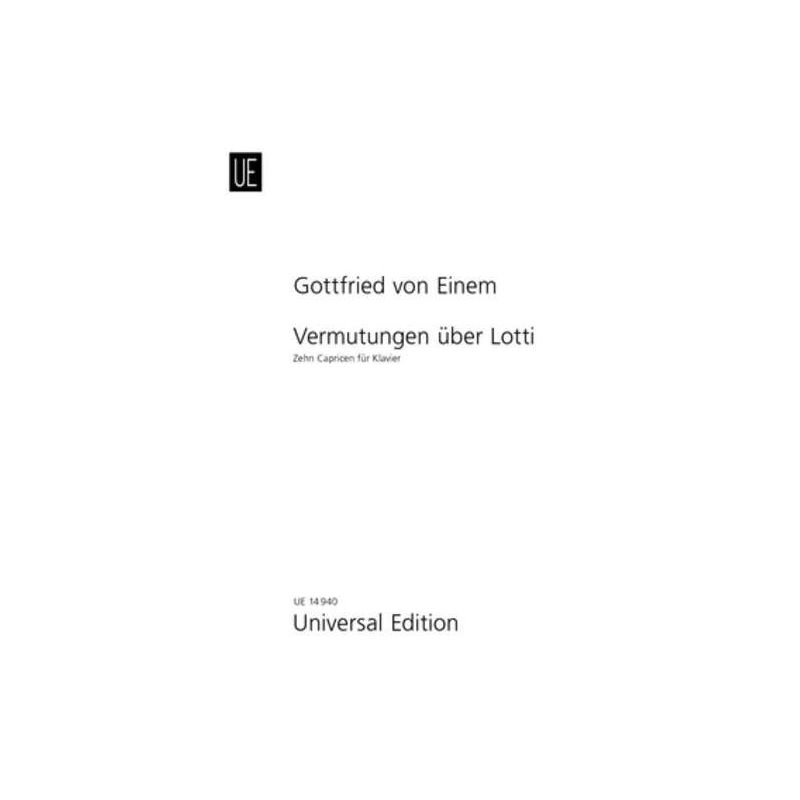 Einem, Gottfried von - Vermutungen über Lotti op. 72 