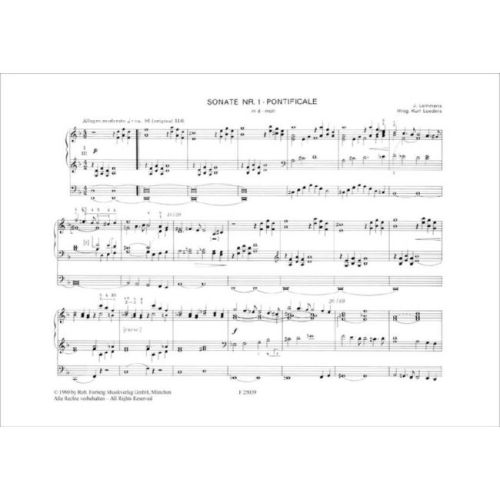Lemmens, Nicolas-Jacques - Trois Sonates - No.1 Pontificale