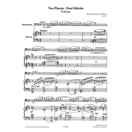 Glière, Reinhold - Zwei Stücke op. 32 Prélude - Scherzo