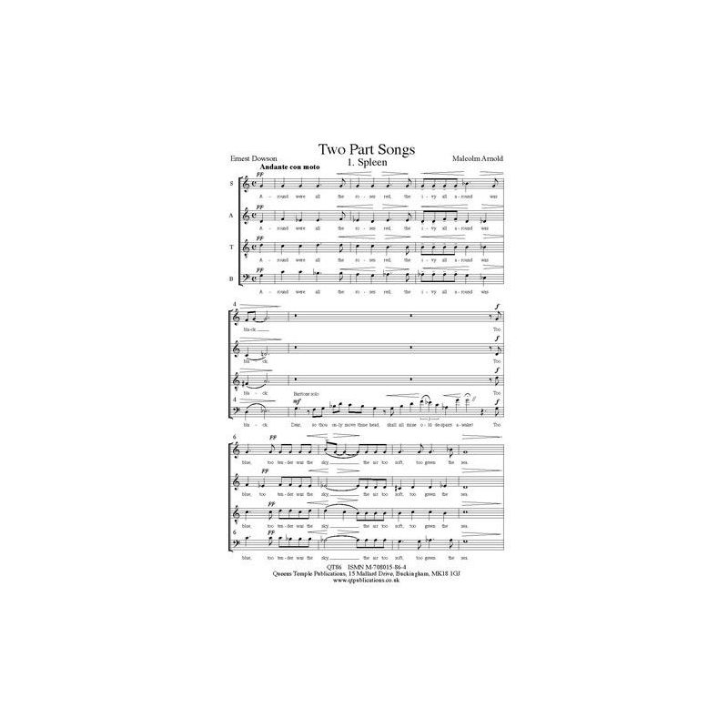 Arnold, Malcolm - Two Part Songs