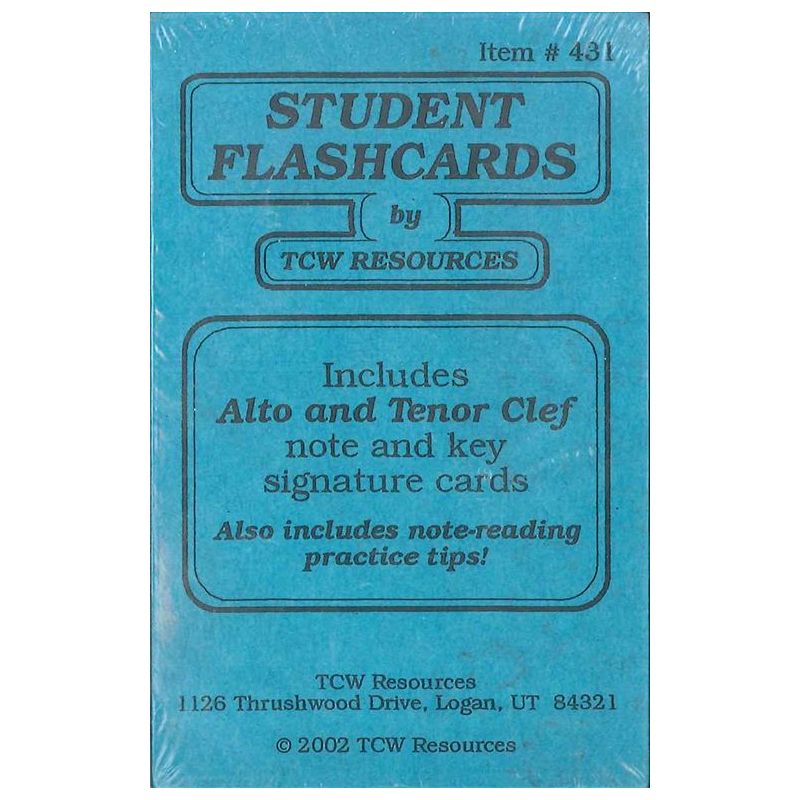 Alto and Tenor Student Flashcards - Teal