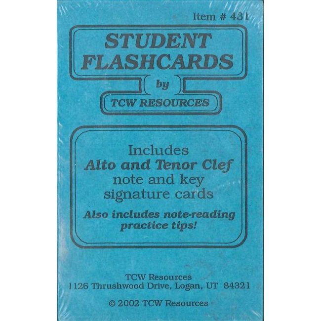 Alto and Tenor Student Flashcards - Teal