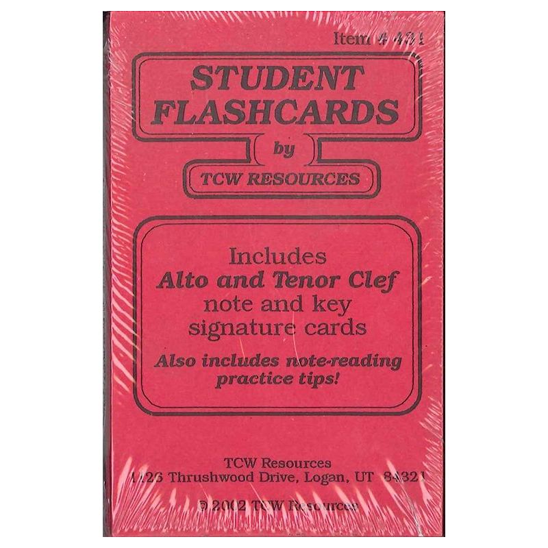 Alto and Tenor Student Flashcards - Red