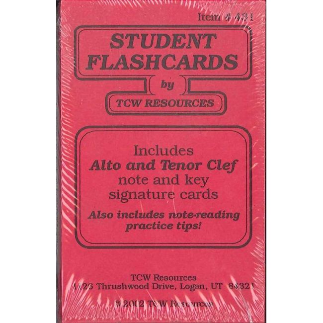 Alto and Tenor Student Flashcards - Red