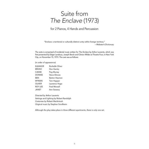 Sondheim, Stephen - Suite from The Enclave