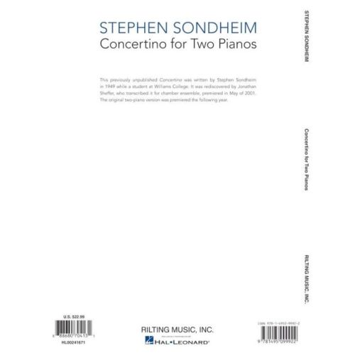 Sondheim, Stephen - Concertino for Two Pianos