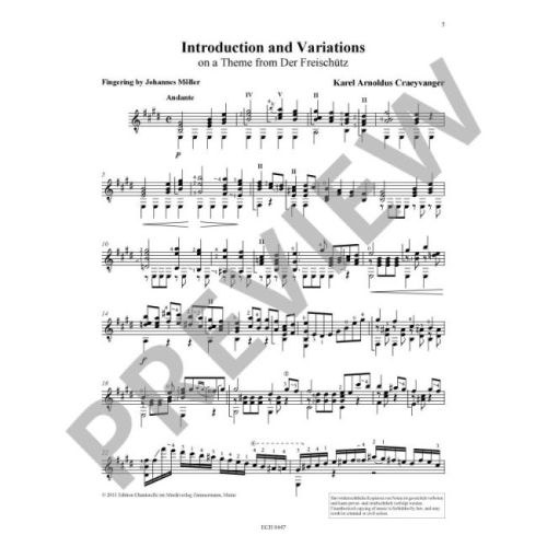 Craeyvanger, Karel Arnoldus - Introduction & Variations