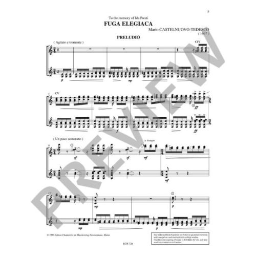 Castelnuovo-Tedesco, Mario - Fuga Elegiaca