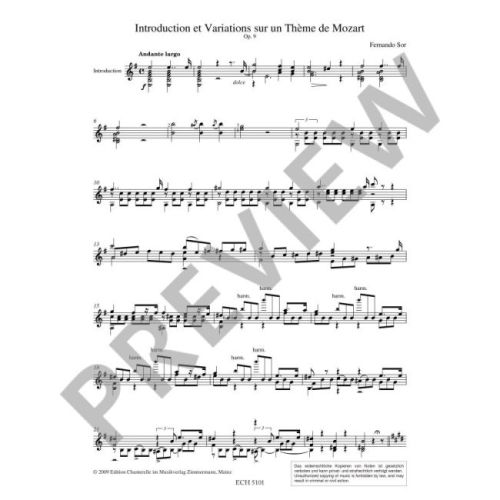 Sor, Fernando - Introduction et Variations op. 9