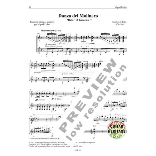 Falla, Manuel de - Works for Guitar Duo Vol. 12