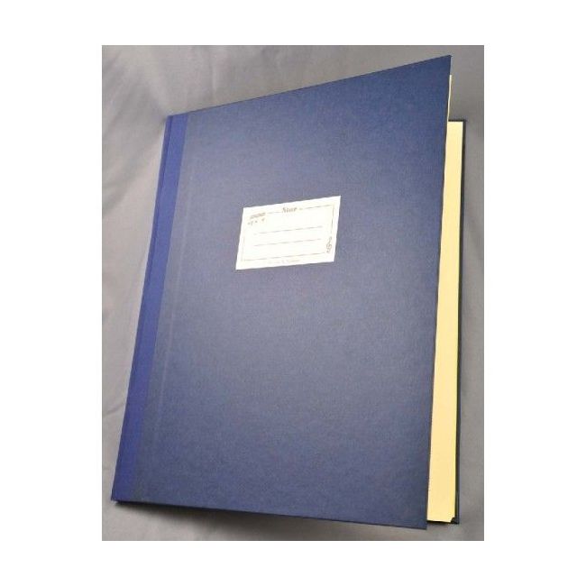 Music manuscript book blue 12 staves
