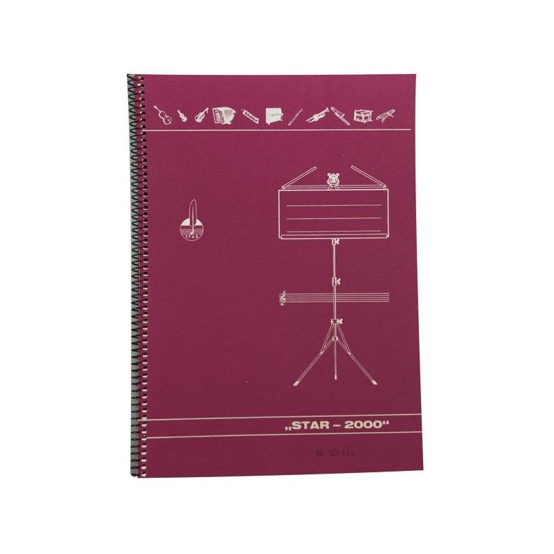 Music manuscript book 12 staves spiral