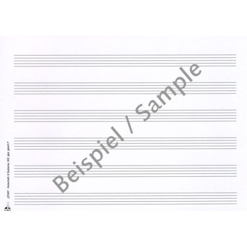 School book 6 staves every other page is left blank