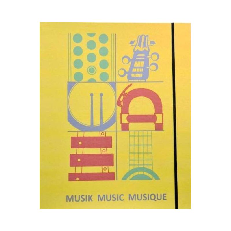 Colourful orchestral folder with an elastic closure strap