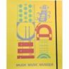 Colourful orchestral folder with an elastic closure strap