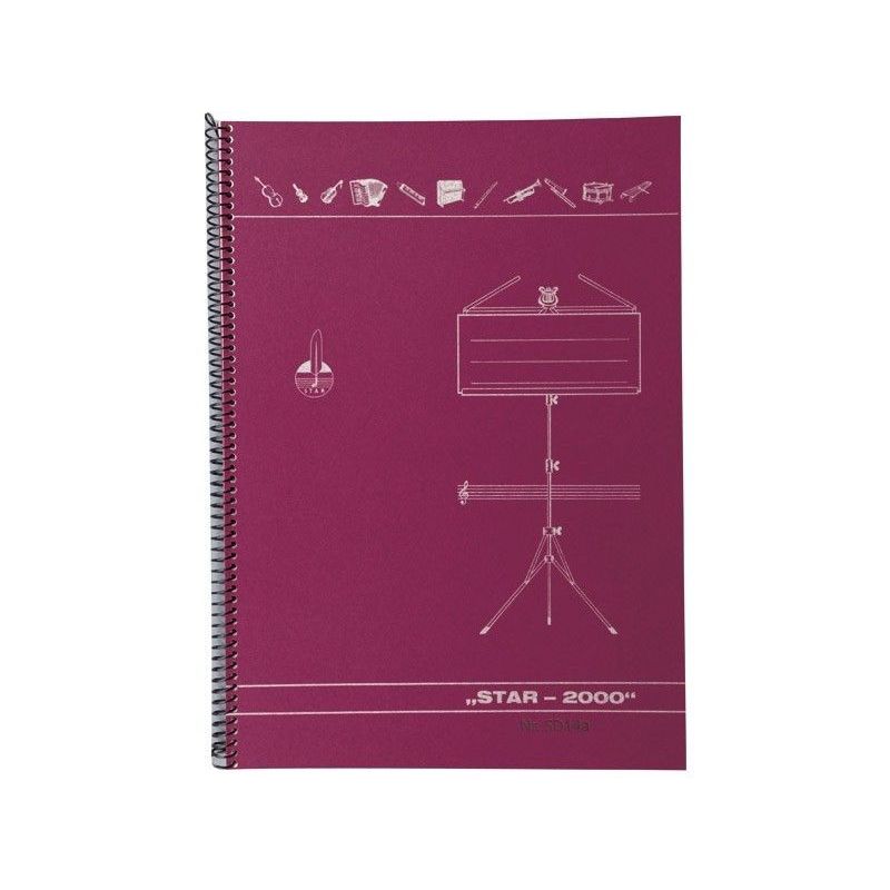 Music manuscript book spiral bound 14 staves