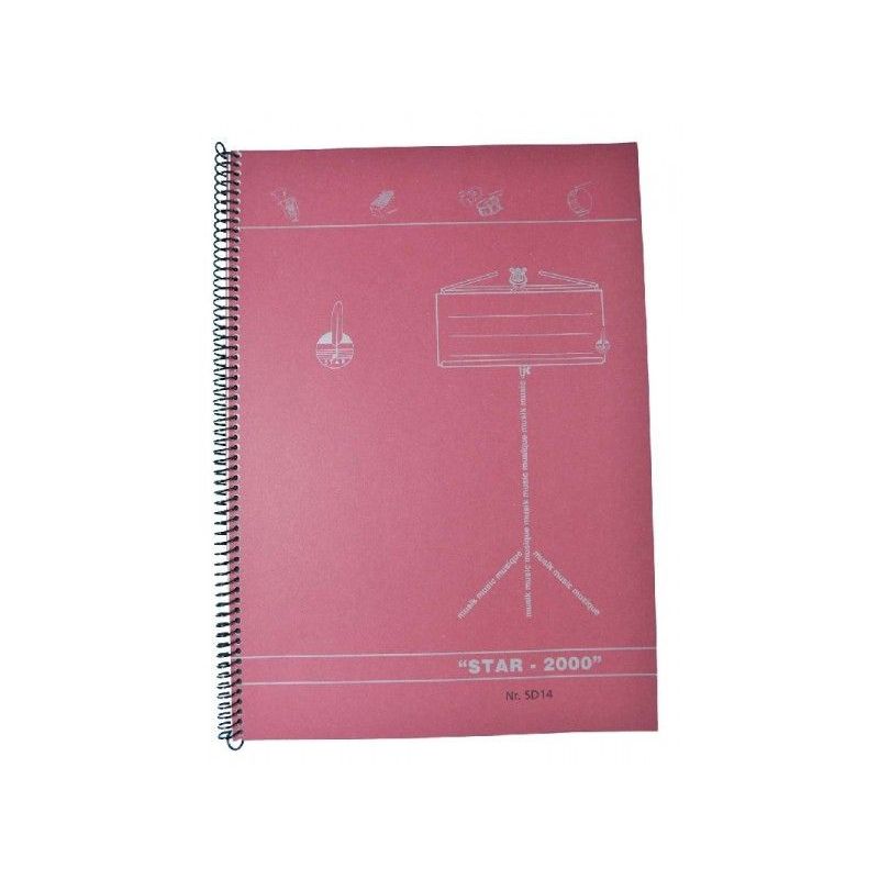 Music manuscript book spiral bound 14 staves