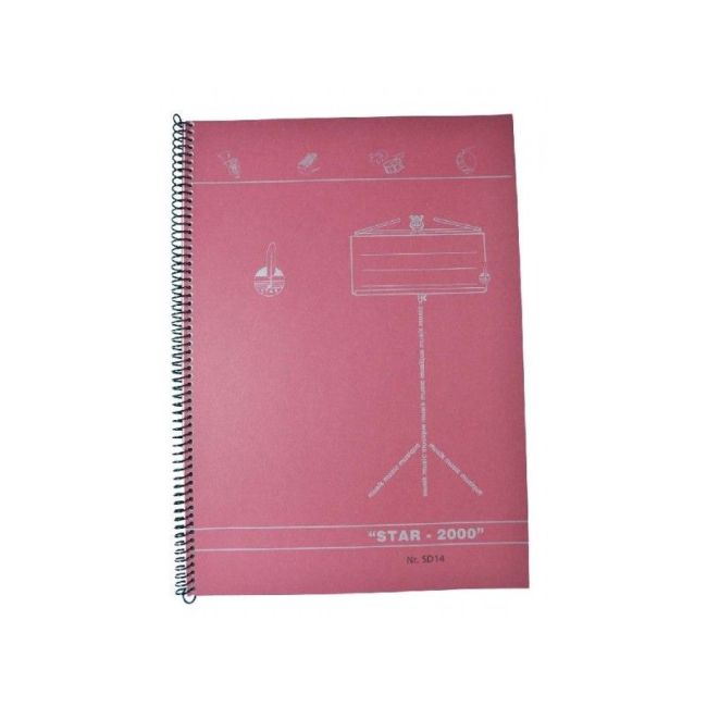 Music manuscript book spiral bound 14 staves