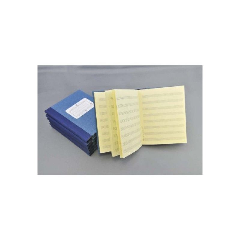Music manuscript book blue 6 staves