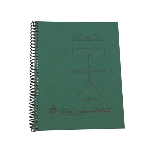 Music manuscript book spiral bound 12 staves