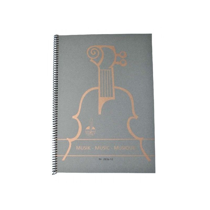 Music manuscript book spiral bound 12 staves