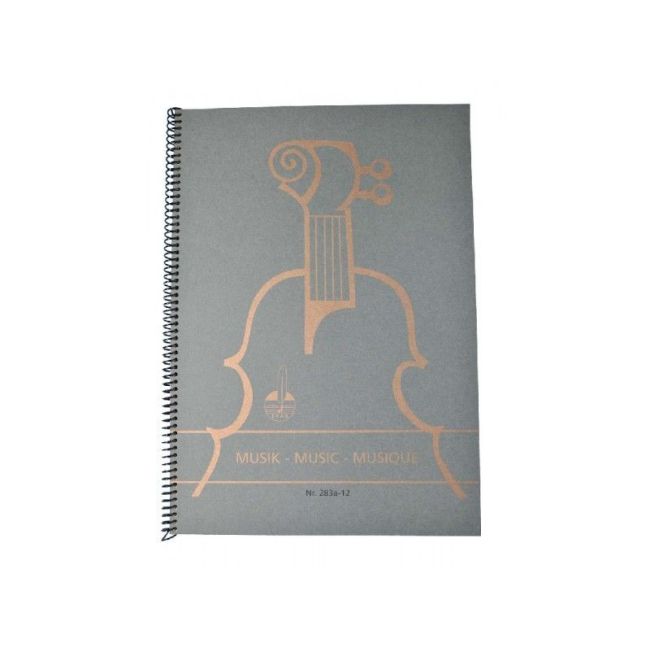 Music manuscript book spiral bound 12 staves