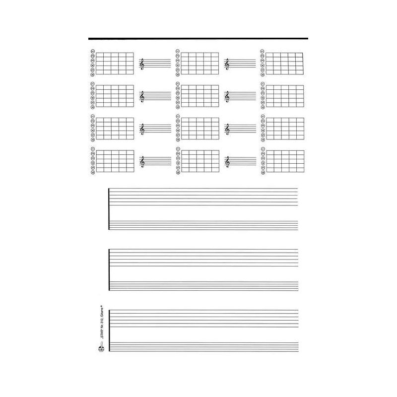 Sketch pad guitar 3x2 staves 12 GIT-boxes