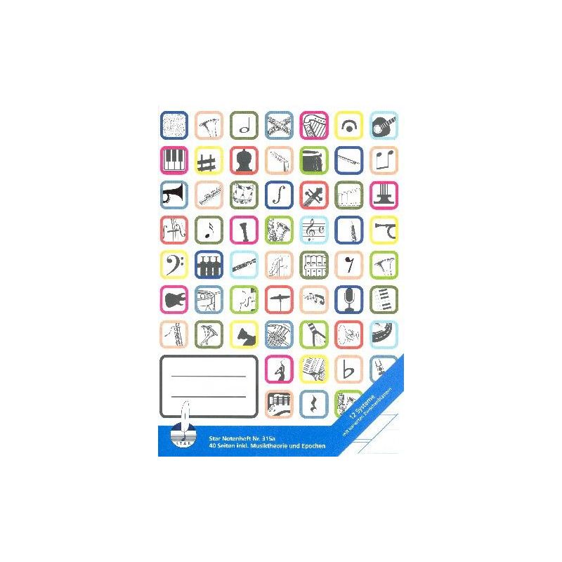 School book 12 staves every other page is left blank