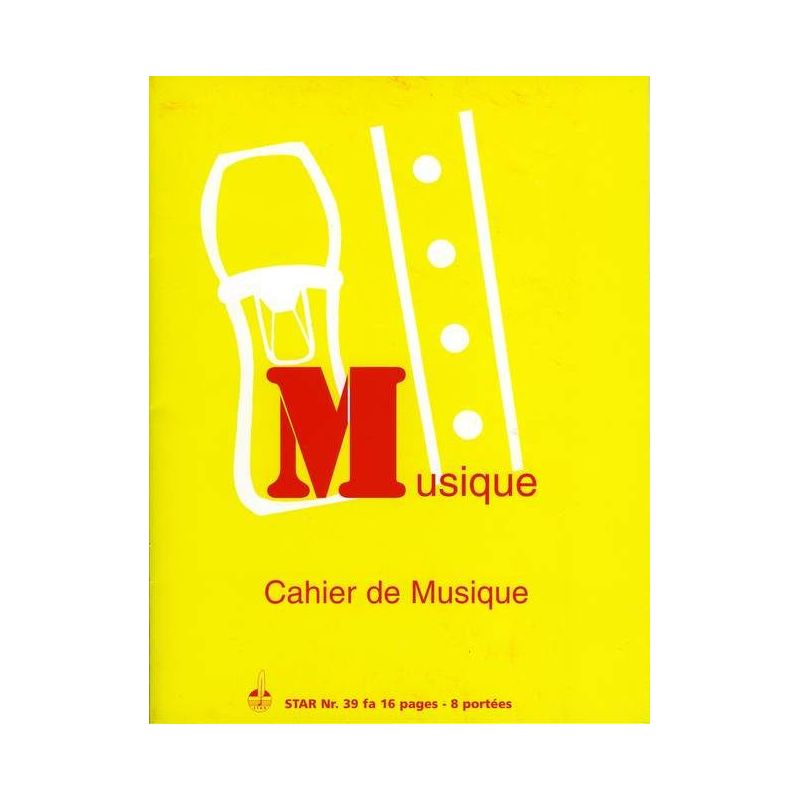 Cahier de Musique 8 portées avec pages d´ecriture´petits carreaux