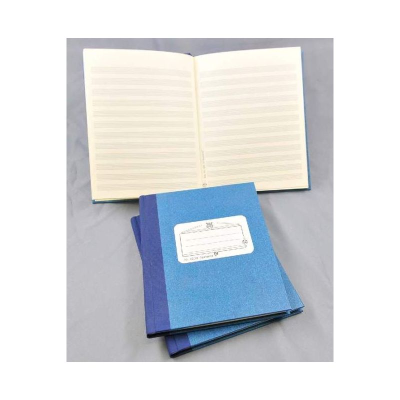 Music manuscript book blue 12 staves