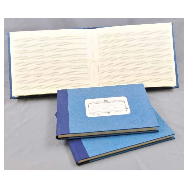 Music manuscript book blue 9 staves