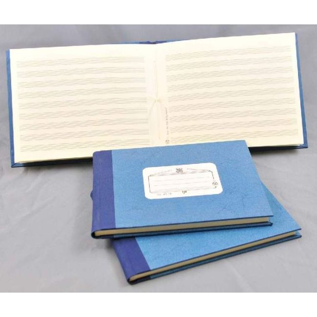 Music manuscript book blue 9 staves