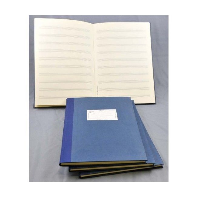 Music manuscript book blue 12 staves