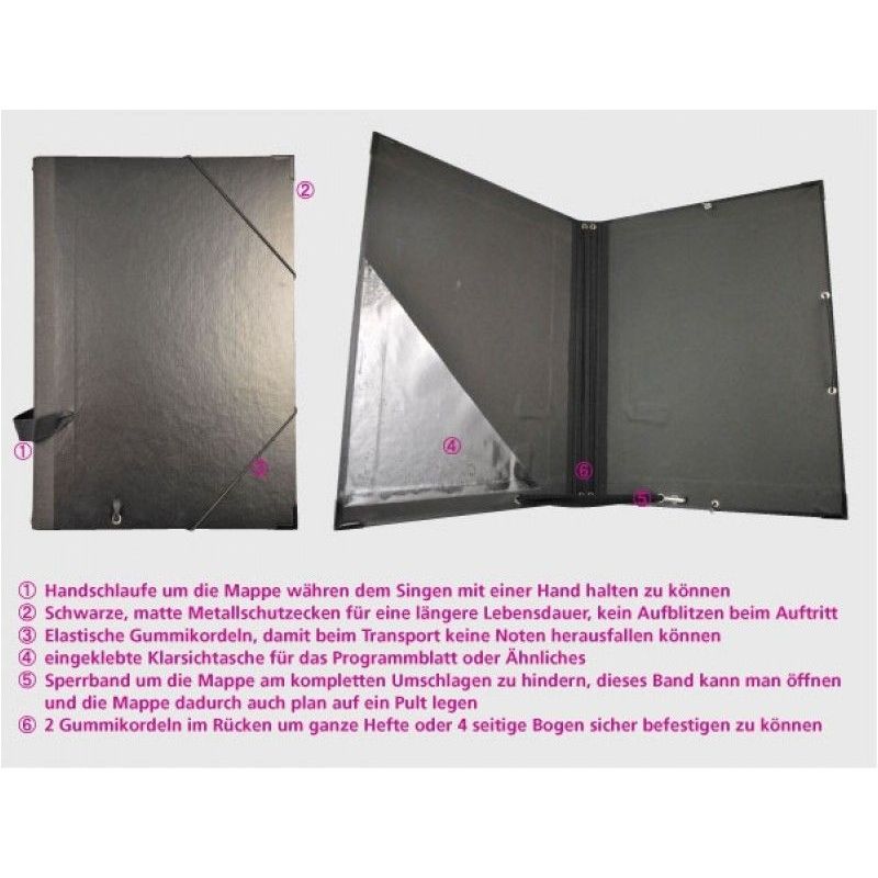 Choral Folder with elastic band and handstrap premium model